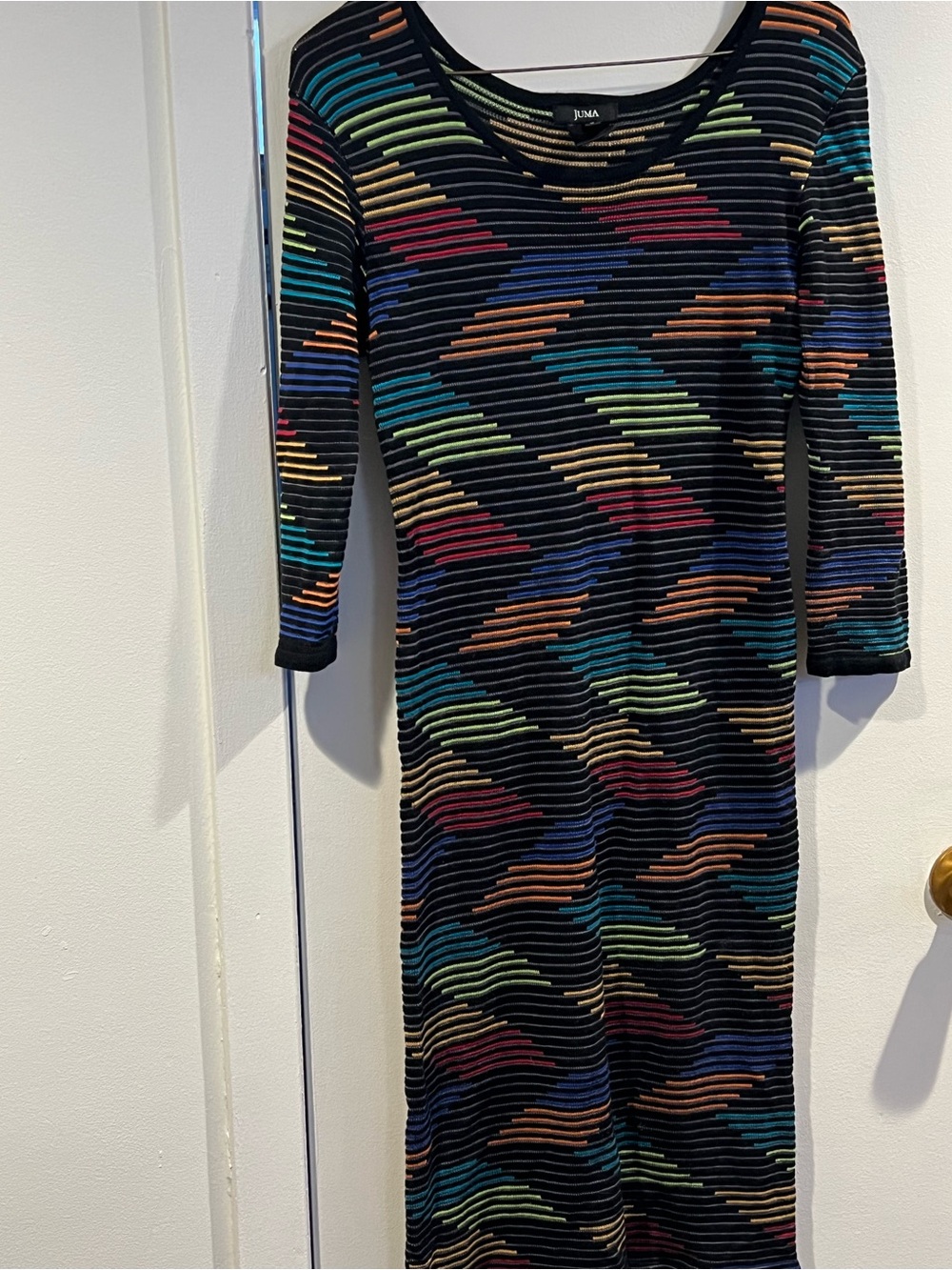 Avon Multicolor Striped Wave Knit Dress